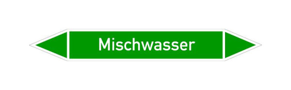 Schilder Klar Rohrleitungskennzeichen Mischwasser, 100x15 mm Folie selbstklebend, 101455/60