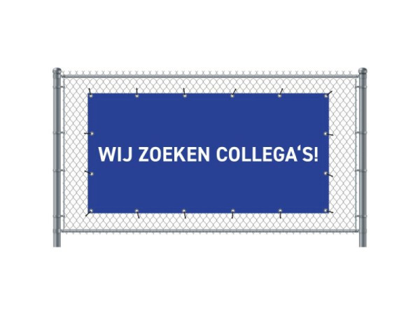 Showdown Displays Zaun-Banner 200 x 100 cm Wir Stellen Ein Holländisch Blau, FBG200-100-I727