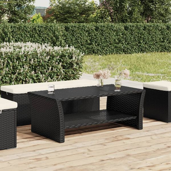 vidaXL Couchtisch Schwarz 100x50x40 cm Poly Rattan, 319390