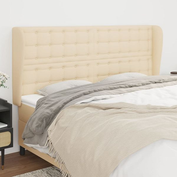 vidaXL Kopfteil mit Ohren Creme 183x23x118/128 cm Stoff, 3118409
