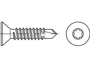 Bohrschrauben DIN 7504 Stahl P 4,8 x 16 -T25 galvanisch verzinkt, Senkkopf VE=S (1000 Stück)