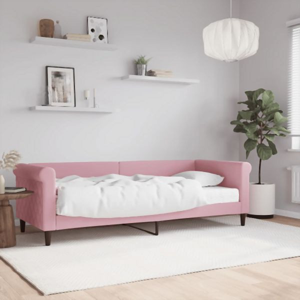 vidaXL Tagesbett mit Matratze Rosa 80x200 cm Samt, 3197743