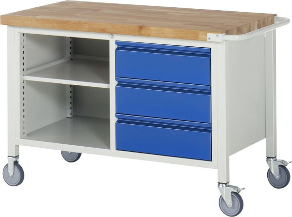 RAU Fahrbare Werkbank 8462I2, B1250xT700xH880mm, 3xSchublade-TA, 05-8462I2-127R4S.11