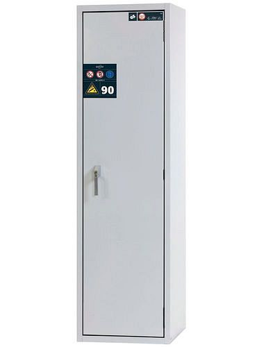 asecos Gasflaschenschrank feuerbeständig G90, 2 x 50 l Flaschen, B 600 mm, Tür rechts, grau, 210387