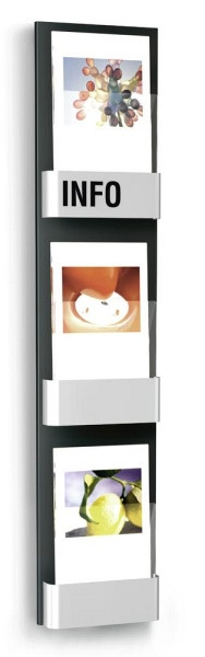 Deskin Wandprospekthalter DUBAI, Anthrazit, 260 x 300 x 1200 mm, 272494