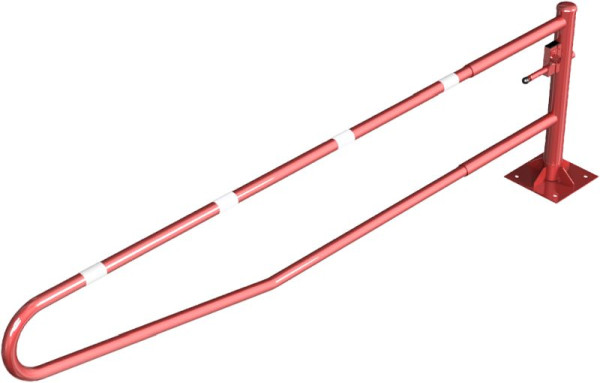 Schake Gatterschranke drehbar 3,50m mit Dreikantverschluss, Drehpfosten: Ø 102mm, Schrankenarm: Ø 60mm, zum Andübeln, feuerverzinkt, 413_351FBP