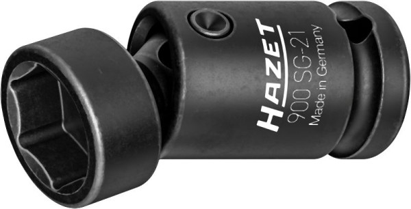Hazet Schlag-, Maschinenschrauber Gelenk-Steckschlüsseleinsatz, 1/2 Zoll (12,5 mm) Vierkant, Außen Sechskant-Tractionsprofil, SW 21 mm, 900SG-21