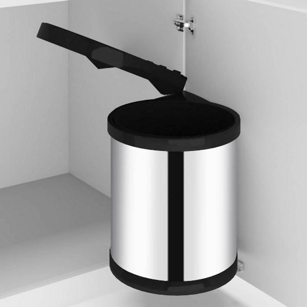 vidaXL Küchen-Einbau-Mülleimer Edelstahl 12 L, 51172, 8719883811864