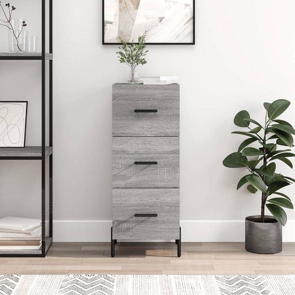 vidaXL Sideboard Grau Sonoma 34,5x34x90 cm Holzwerkstoff, 828618