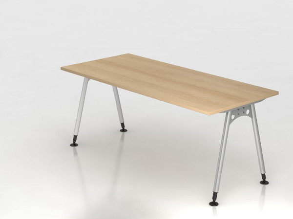 Hammerbacher Schreibtisch A-Fuß 180x80cm Eiche, Rechteckform, VAS19/E/S