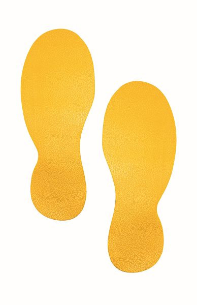 DURABLE Bodenmarkierungsform "Fuß", gelb, VE: 10 Stück, 172704