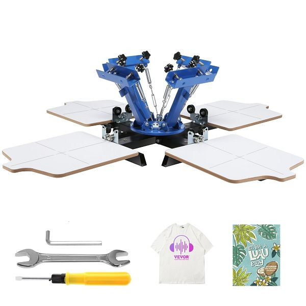 VEVOR 360° Drehbarer Siebdruck 54 x 45 cm Siebdruck-Ausrüstung T-Shirt Doppellagige Palettenpresse zur Positionierung, Blau, SYJTTSSYZZ441RU3SV0