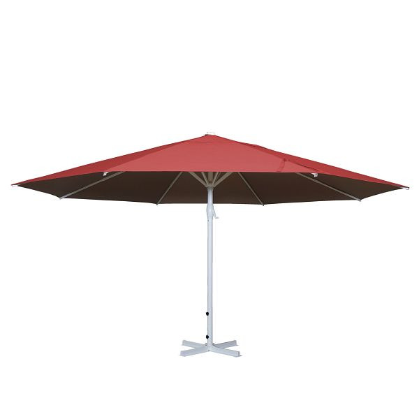 Mendler Sonnenschirm Meran II, Gastronomie Marktschirm, Ø 5m Polyester/Alu Mast weiß 28kg, rot ohne Ständer, 70741