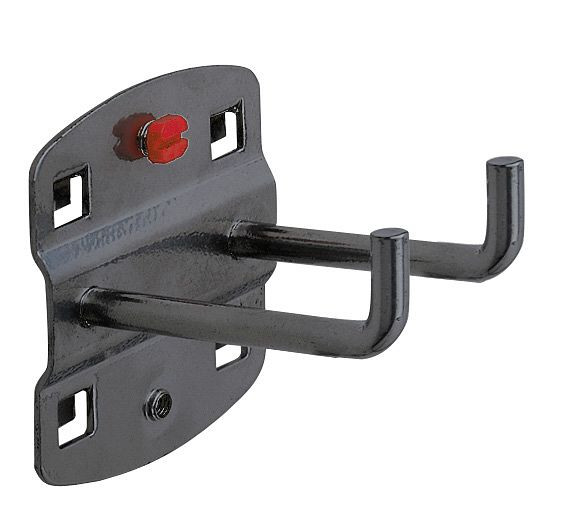 Kappes RasterPlan Doppelter Werkzeughalter, L 50 mm, Ø 6 mm, senkrechtes Hakenende anthrazit, 4040.00.1108