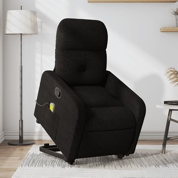 vidaXL Massagesessel mit Aufstehhilfe Schwarz Stoff, 3206806