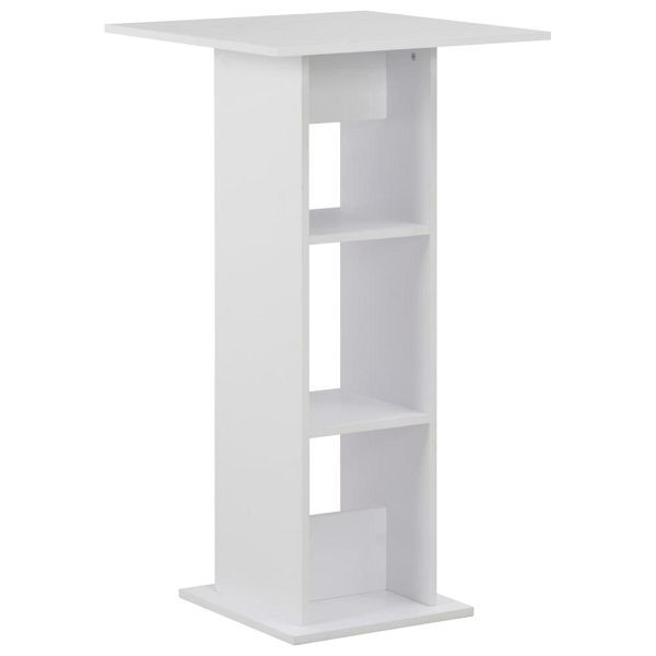 vidaXL Bartisch Weiß 60x60x110 cm, Holzwerkstoff, 280205