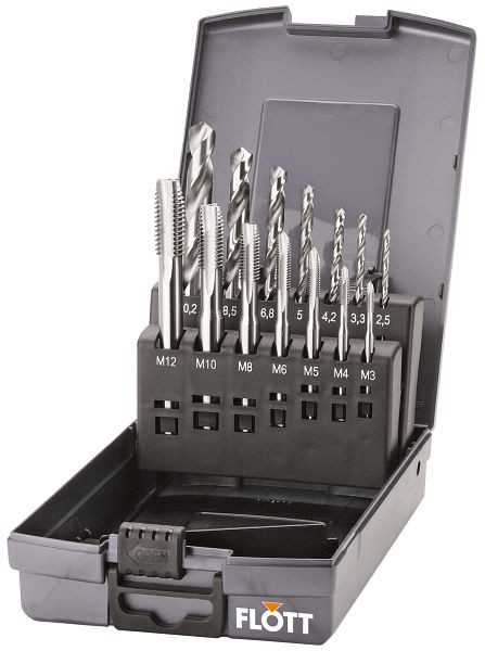 FLOTT Maschinengewindebohrer in ABS-Box (DIN 371/376) Form C, 285164, 4251762501137