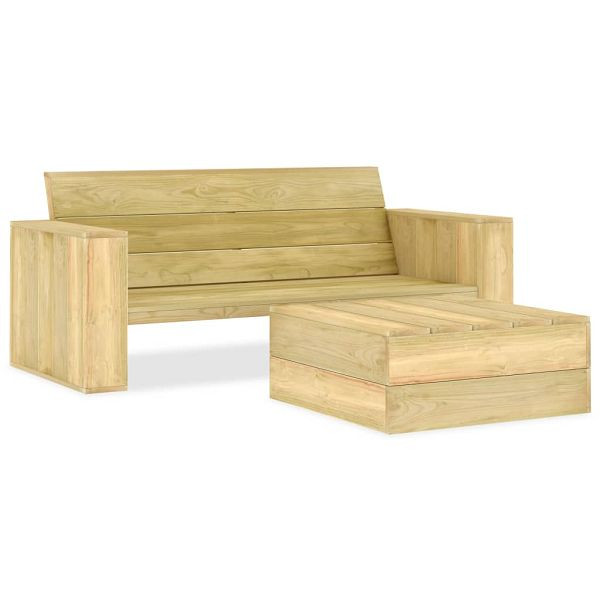 vidaXL 2-teilig Garten-Lounge-Set Kiefernholz Imprägniert, 3053197