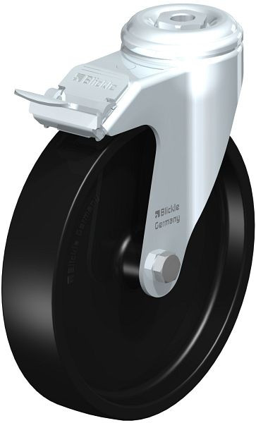 Blickle LKRA-POA 150G-11-FI Apparate-Lenkrolle mit Rückenloch & Feststeller, Polyamid, Schwarz, 576868