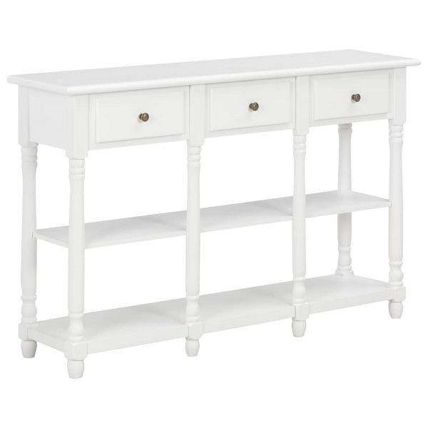 vidaXL Konsolentisch Weiß 120x30x76 cm MDF, 280015, 8719883558639