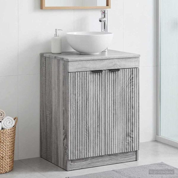 vidaXL Badezimmerschrank Grau Sonoma 54 x 41 x 70 cm Holzwerkstoff, 890154