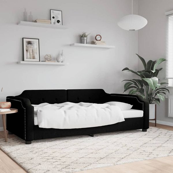 vidaXL Tagesbett Schwarz 90x200 cm Stoff, 354207, 8720845955021