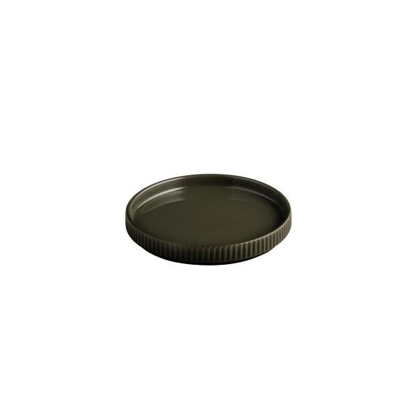 APS Teller THE GRID - Porzellan, Ø 16 cm, Farbe mud (braun), stapelbar, 19074