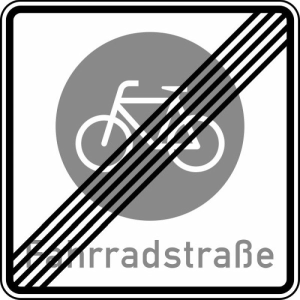 Stein HGS Ende einer Fahrradstraße Nr. 244.2, RA1, Flachform 3 mm, 244.2-313