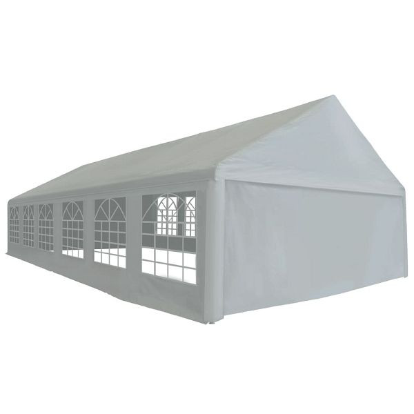 vidaXL Partyzelt PE 6x12 m Grau, Material: Stoff, pulverbeschichteter Stahl, 275270, 8718475619338