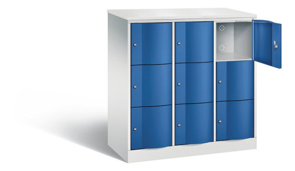 C+P Schließfachschrank Resisto, H1255xB1148xT540mm, Farbe: Lichtgrau / Enzianblau, 8573-372 S10707