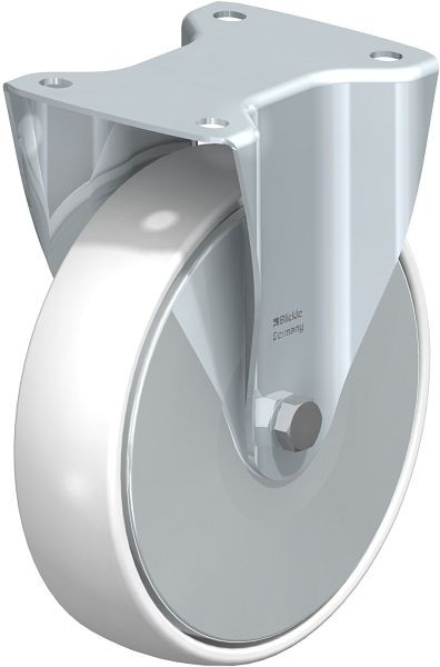 Blickle B-PO 200K-FA Stahlblech-Bockrolle, mittelschwere Ausführung, mit Anschraubplatte, Polyamid, Weiß, 96313