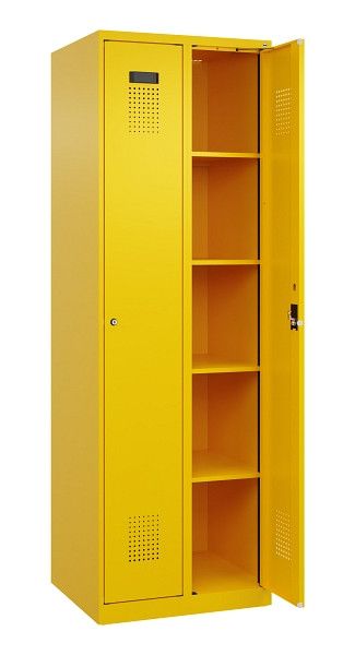 C+P Wäsche-Spind Evolo PLUS, 2 Abteile, 1850x600x500mm, 1023/1023, Verschluss Zylinderschloss, Ablageböden 8, 049000-20B S10049