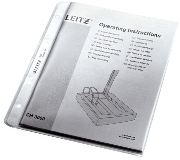 LEITZ 4705 Prospekthülle Premium, A5, PP, genarbt, dokumentenecht, farblos, 4705-00-03