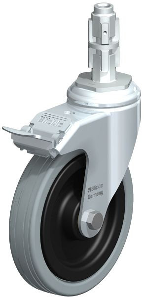 Blickle LKRA-VPA 125K-11-FI-E13 Apparate-Lenkrolle mit Expander & Feststeller, Vollgummi, Grau, 328104