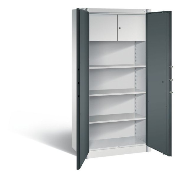 C+P Feuergeschützter Flügeltürenschrank Certos, H1950xB930xT500 mm, Grau/Anthrazit, 1170-100 S10254