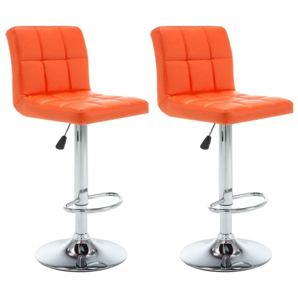 vidaXL Barhocker 2 Stück Orange Kunstleder, 323640, 8720286081006