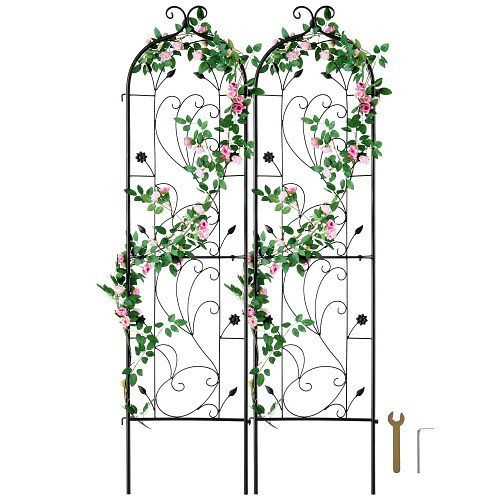 VEVOR Rankhilfe 38x152 cm, 2er-Set rostfreies Metallspalier für Gartenblumen, Kletterhilfe, Pflanzengitter für Rosen und Gurken, HPJHX2JTH60WT4XPAV0