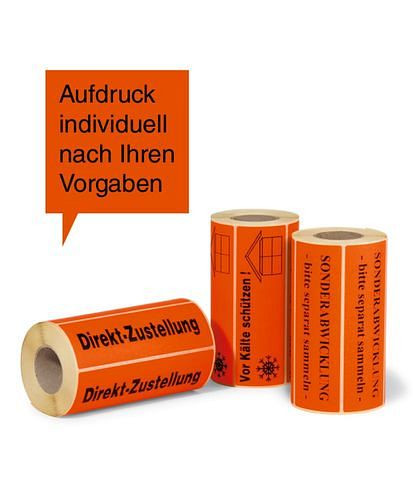 DENIOS Warn- und Hinweisetiketten, Aufdruck nach Vorgabe, 148 x 45 mm, aus Papier, 299634