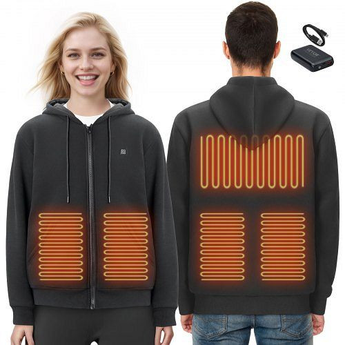VEVOR Beheizbares Hoodie mit Reißverschluss Heizjacke USB Beheizte Unisex S, JRWYLLSHSDDCLRXTNV9