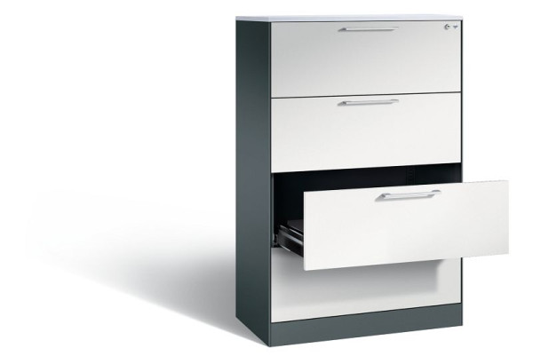 C+P Schubladenschrank Asisto, H1310xB800xT435 mm, Anthrazit/Grau/DBS Hellgrau, 146023-422 S10102