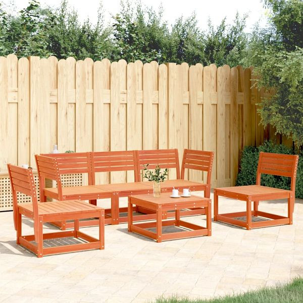 vidaXL 5-teilig Garten-Sofagarnitur Wachsbraun Massivholz Kiefer, 3216972