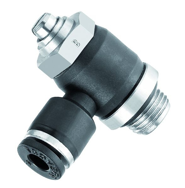 Prevost Schraubdurchflussregler mit zylindrischem Außengewinde für 2 Durchflussrichtungen - RPV BG, AG BSPP=G 1/8, für Schlauch mit Außen-Ø=4mm, RPV BG0400