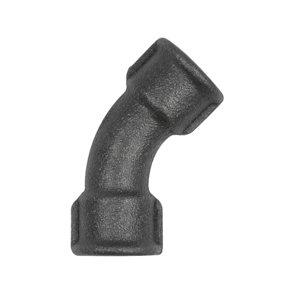 Riegler Bogen 41, 45°, Rp 3/8 innen, Rp 3/8 innen, Temperguss schwarz, 133611
