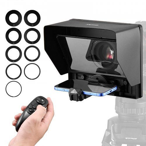 VEVOR 25,4 cm Teleprompter, Aluminium, mit Winkelspektroskop, Fernbedienung, iOS/Android, für Kamera/Tablet/Smartphone, LDSTCQ10YCDYA0Y14V0