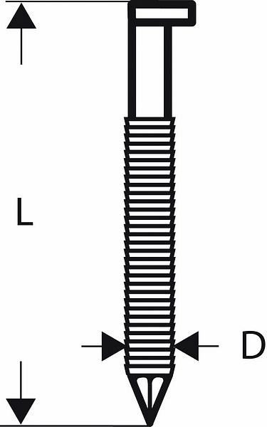 Bosch D-Kopf Streifennagel SN34DK 50RG, 2,8 mm, 50 mm, verzinkt, gerillt, 3000er-Pack, 2608200019