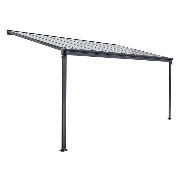 HOME DELUXE Terrassenüberdachung SOLIS - 312 x 303 x 226/278 cm Grau, 7878
