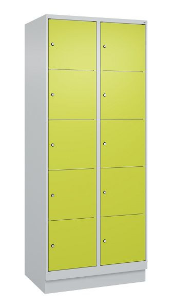 C+P Schließfachschrank Classic PLUS, Sockel, 2 Abteile mit je 5 Fächern, 1950x800x500mm, 7035/0024, 080020-225 S10010