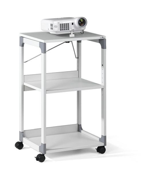 Deskin Overhead-/ Beamer-Trolley, Rahmen und Böden lichtgrau, H 882 x B 508 x T 432 mm, 268334
