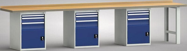 KLW Profi-Werkbank - 4000 x 700 x 845 mm L x T x H, links 50EA/100EA/150EA/Türe 400 mm, WP552N-4000M45-E7020