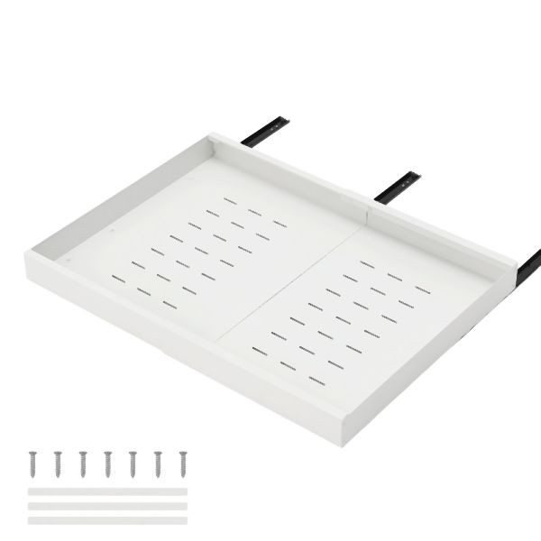 HOME NATURE WOHNKONZEPT Küchenschrank Ausziehschublade, 1er Set, mit Klebehalterung ohne Bohren, 68x52x7,5cm, Karbonstahl, Weiß, YQ0229
